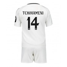 Real Madrid Aurelien Tchouameni #14 Hjemmedraktsett Barn 2024-25 Kortermet (+ Korte bukser)